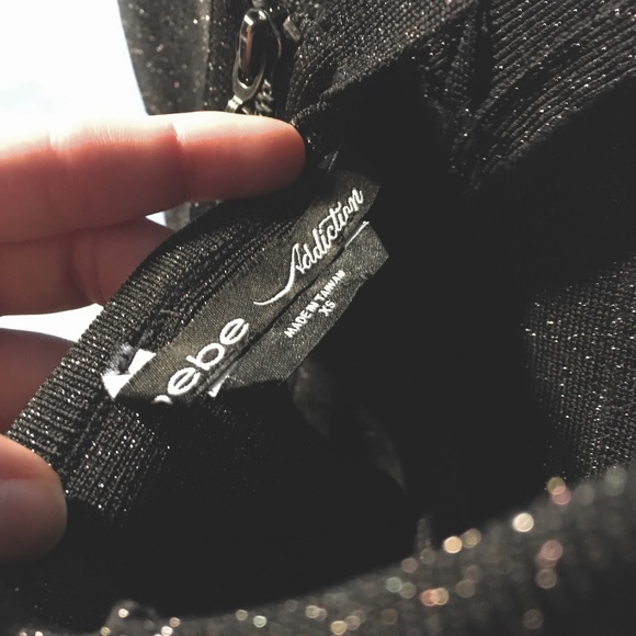 BEBE black sparkly mini dress. - Picture 8 of 11